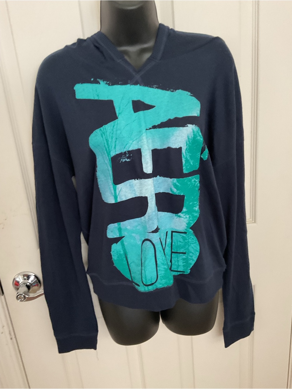 Vintage Aeropostale Navy Sweatshirt with Teal Graphic
